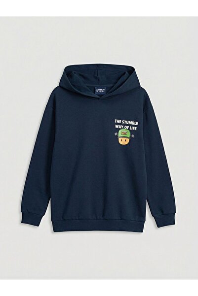 LC Waikiki LCW Kids Stumble Guys cu imprimeu cu glugă Hanorac pentru băieți t...