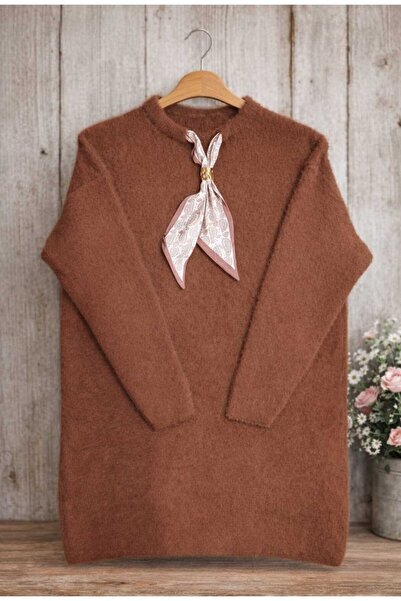 MODA VEDAT Women's Bearded Soft Tie Tunic -0330