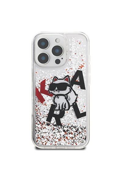 Karl Lagerfeld Carcasă transparentă cu sclipici pentru iPhone 16 Pro