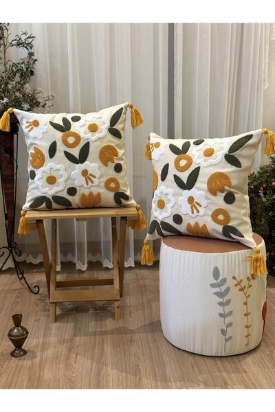 Nari Collections علبة تثبيت فاخرة مزخرفة ومطرزة بالزهور مكونة من قطعتين