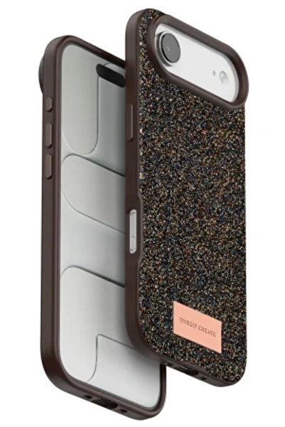 cepmoda غطاء/حافظة فاخرة بتصميم فاخر لامع لهاتف iPhonE "17 AİR" - ذهبي