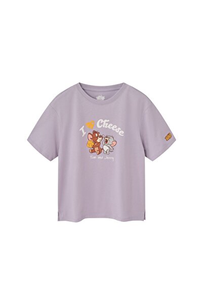 Giordano تيشيرت نسائي مطبوع عليه صورة توم وجيري برقبة دائرية