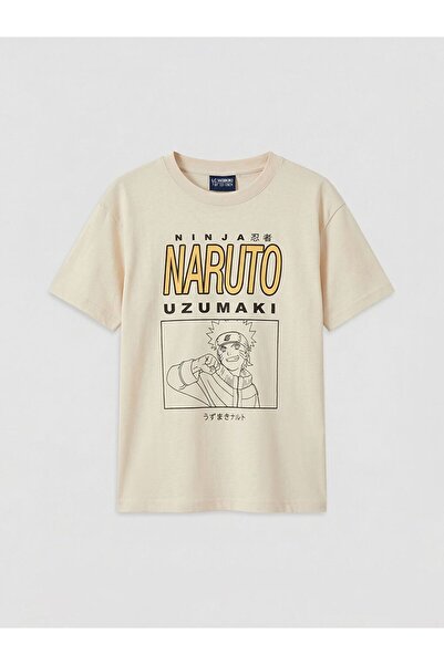LC Waikiki تي شيرت للأولاد برقبة دائرية وطبعة ناروتو من LCW Kids
