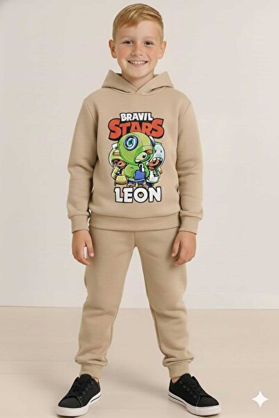 Nice Clothes Children's Tracksuit Set Hooded Unisex Stars Leon Print