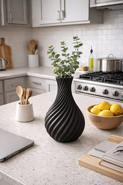 Üçüncü Boyut Baskı Dünyası مزهرية مزخرفة بطباعة ثلاثية الأبعاد / أزرق بلون ال...