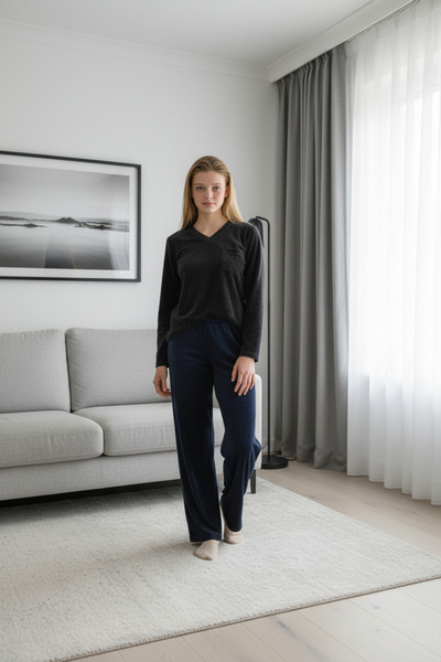 LIVERGY Women's Pyjamas Winter Two Pieces, Velvet L Jumpsuit Home Warm Autumn...