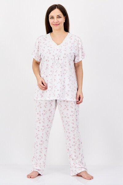 Kathy Ireland Women 2 Pieces Floral Print Top And Bottom Pajama Set, Multicolor