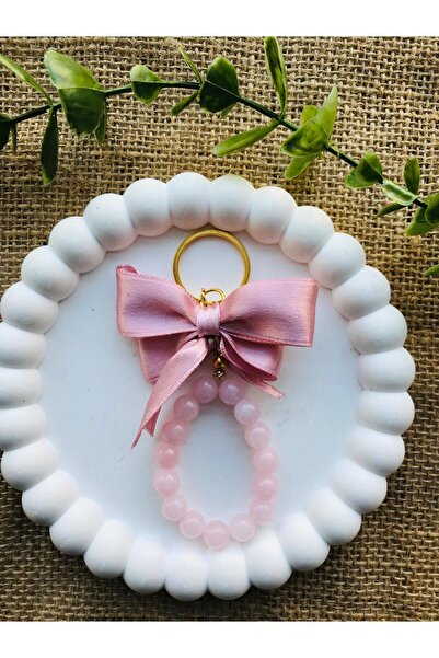 Luba Μπρελόκ από φυσική πέτρα ροζ χαλαζία