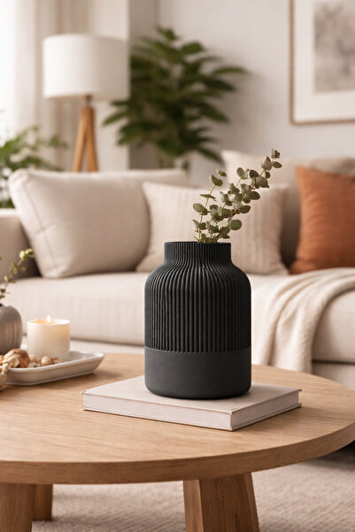 Üçüncü Boyut Baskı Dünyası مزهرية ديكور سوداء على الطراز الياباني الحديث - تص...