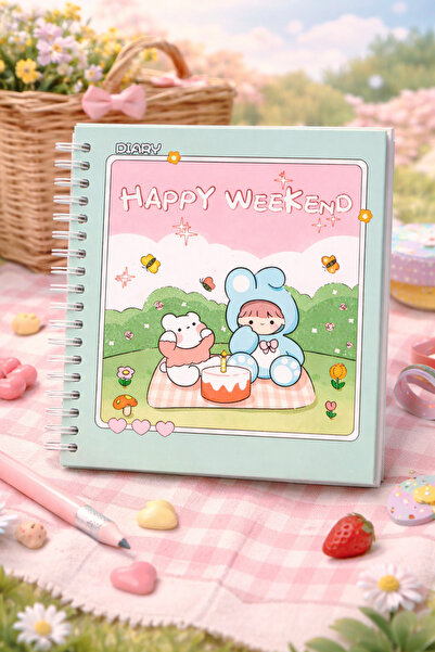 matheon دفتر ملاحظات حلزوني مربع الشكل مقاس 17×17 سم |   دفتر يوميات وملاحظات...