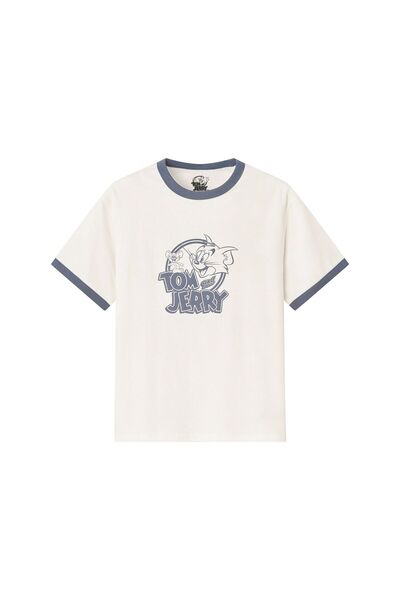 Giordano Men's Relaxed Fit Tom & Jerry Cotton Print Tee