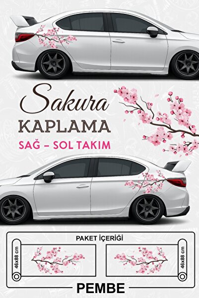 Stikacar SAKURA KİRAZ ÇİÇEĞİ KAPLAMA - Yan Gövde Kaplama Seti