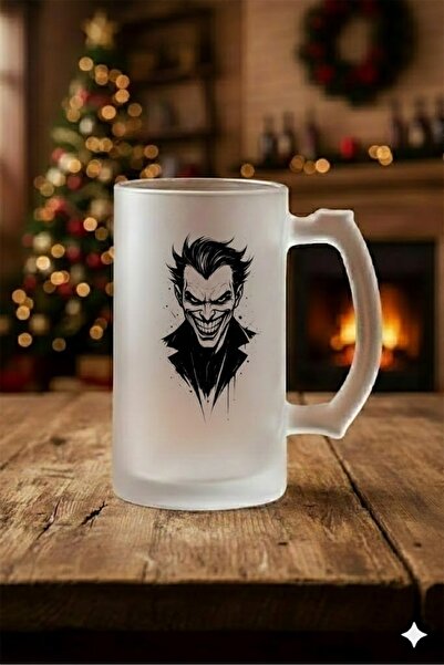 sartre art Joker Designed Frosted Glass Beer-Soda Glass