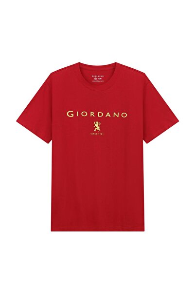 Giordano Men's Cotton Signature Print Slim Fit Tee