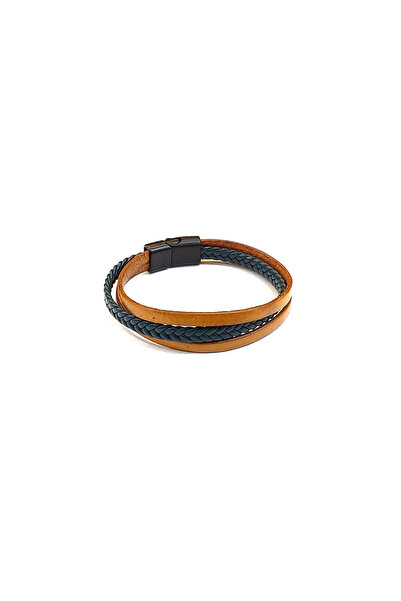 HER ŞEY NOTA www.herseynota.com Camel Braid – سوار رجالي من الجلد الطبيعي بتف...
