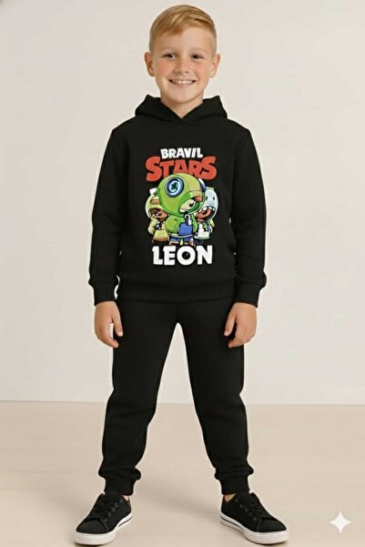Nice Clothes Παιδικό Σετ Φόρμας με Κουκούλα UNISEX STARS LEON PRINT
