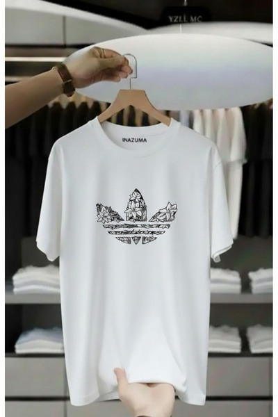 İnazuma Outdoors Unisex Oversized Printed Cotton Crew Neck Short Sleeve White...