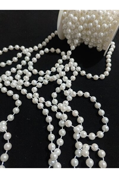 ULUPAMİR White Beaded Decorative Strip 1 Meter