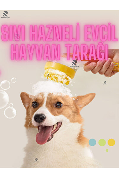 Romingo Cat Dog Silicone Bath Comb with Liquid Reservoir – Massage Pet Brush