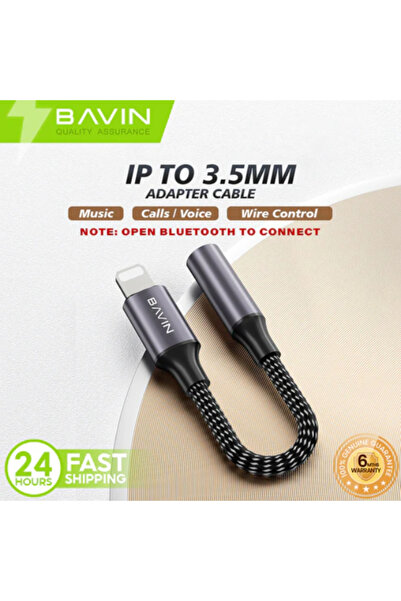 Bavin AUX36 Earphone Adapter iPhone to 3.5mm | Fast Audio, Music & Calls (Blu...
