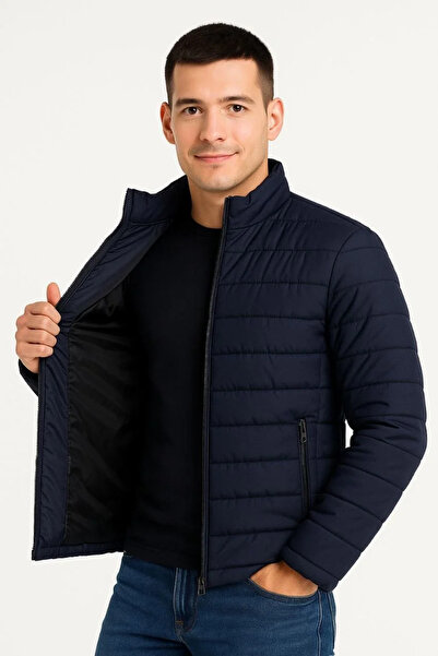 BLACK MODBLACK Ozbay Men's Bomber Jacket – Water-Repellent Fabric, Quilted Li...