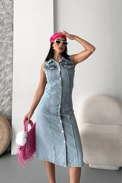 BLACK MODBLACK Roselight zero arm snow wash tunic jacket blue d2520 1165115