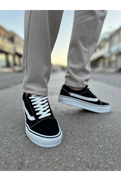 BLACK MODBLACK Ozbay Kb-V1 Kuback Black and White Detailled Daily Men's Shoes...