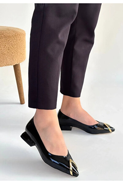 BLACK MODBLACK Goes Black Patent Leather Ballerina Shoes