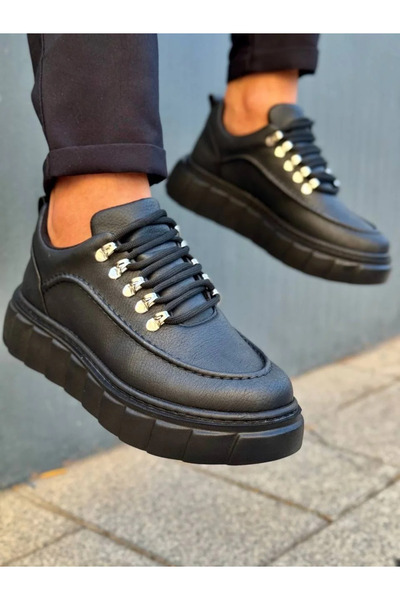 BLACK MODBLACK Roselight kb-x10 kuback charcoal leather high sole daily sport...