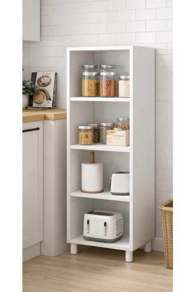 KORVEA 3 Raflı 4 bölmeli Çok Amaçlı Dolap – Mutfak, Banyo, Kiler Raf Ünitesi ...