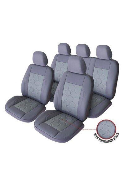 Umbrella Exclusive Leather King Grey Seat Cover Set