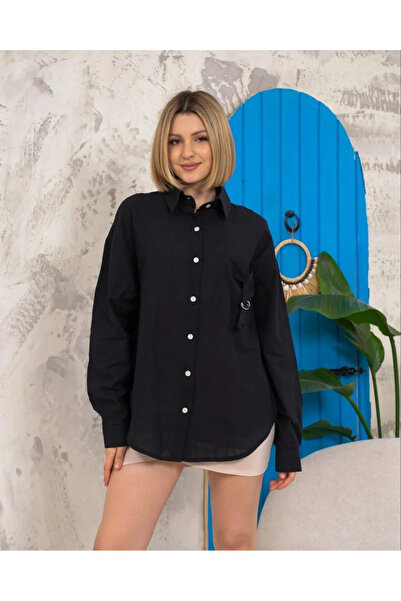 BLACK MODBLACK Ozbay Relax Fit Linen Shirt Black S255349 1152714