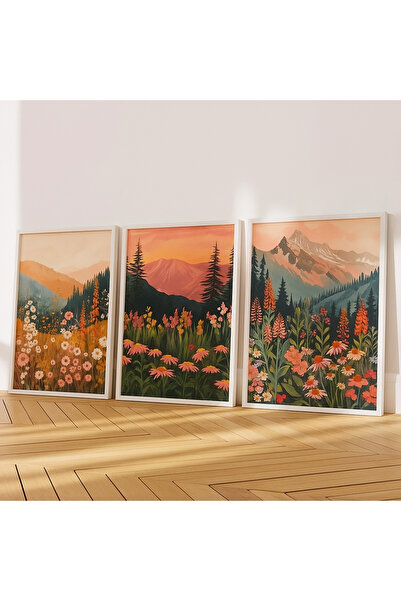 NT Handmade Set de pictură murală din MDF cu imprimare UV, cu model peisagist...