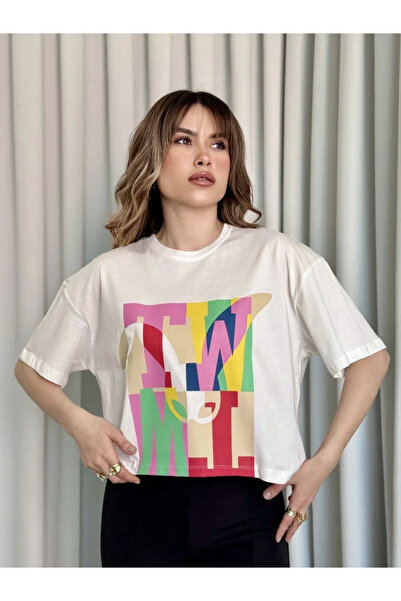 BLACK MODBLACK Ozbay Printed Crop T-Shirt 1152714