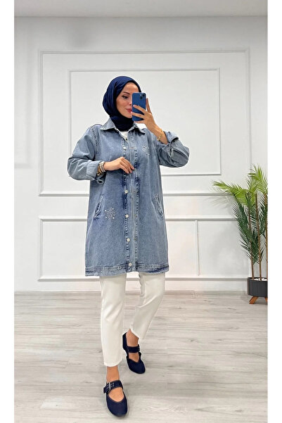 BLACK MODBLACK Ozbay Stone Tunic Jacket Snow Washed Blue D2516 1152714