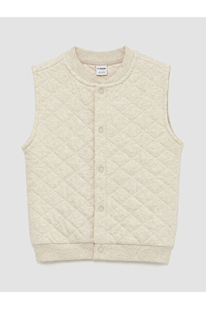 LC Waikiki Lcw Baby Ecru Quilted Patterned Baby Boy Vest