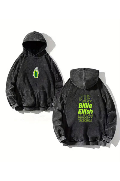 Le Savu Washable Billie Eilish Series Printed Unisex Hooded Oversized Sweatshirt