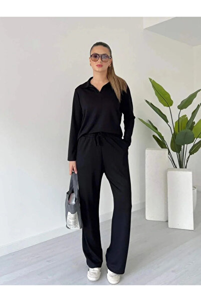 BLACK MODBLACK Ozbay polo neck bottom upper sleeve modal set black pt 1152714