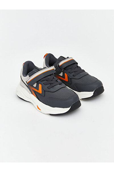 LC Waikiki Lcw Steps Anthracite Lace-Up and Velcro Baby Boy Sneakers