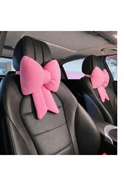 Yastıkland PEMBE KURDELE ŞEKLİNDE ARAÇ BOYUN YASTIĞI (2 ADET)