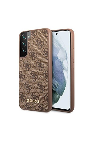 Guess 4G Metal Gold Logo Case for Galaxy S23 Brown