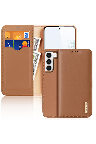 Dux Ducis Husă din piele maro DuxDucis HIVO pentru Galaxy S23+