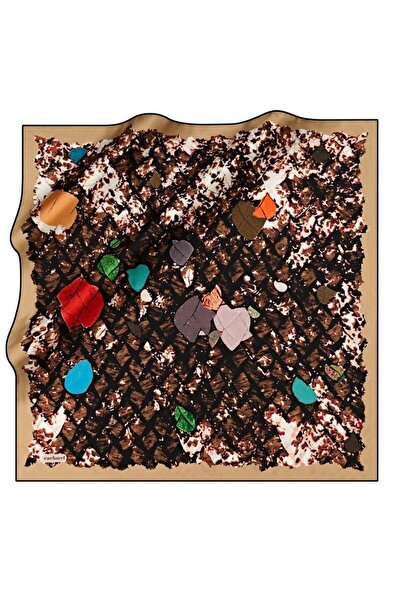 Cacharel Eșarfă de mătase Tivil IST 8441313- 911 Verde cu model mixt