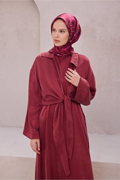 Belli Eșarfă din mătase pură Tivil 4222 - 86 model abstract roșu închis