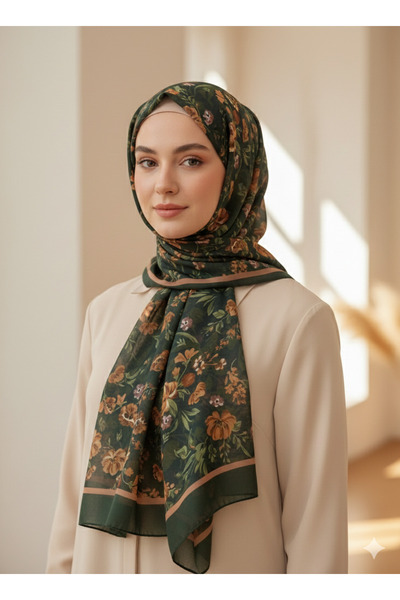 REMOMODA Patterned Floral Model Shawl Italian Cotton Soft Shawl High Quality