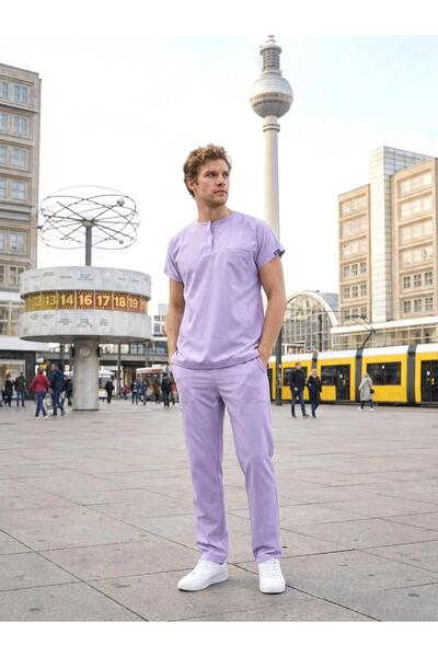 Dr. Mitra Men's Berlin Model Stretch Fabric Surgical Nurse Doctor Suit