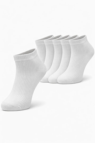 Beyaz Sneaker Model Çorap 6’lı Paket – Dikişsiz Burun, Topuk Burun Takviyeli, Pamuklu