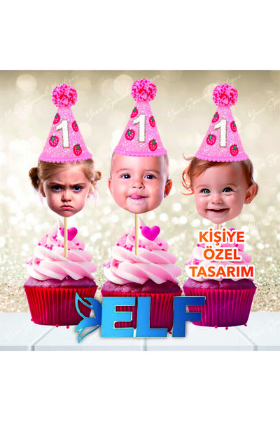 ELF REKLAM Kişiye Özel Çilek Temalı Kürdan Süsü (10adet)