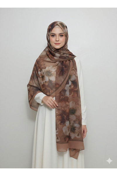 REMOMODA Patterned Floral Model Shawl Italian Cotton Soft Shawl High Quality