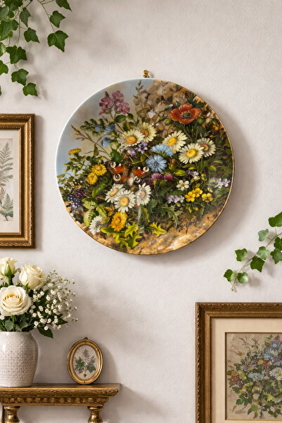 FÜRSTENBERG Antika Alman Füstenberg Sanatçı İmzalı Renkli Çiçekli Porselen Du...